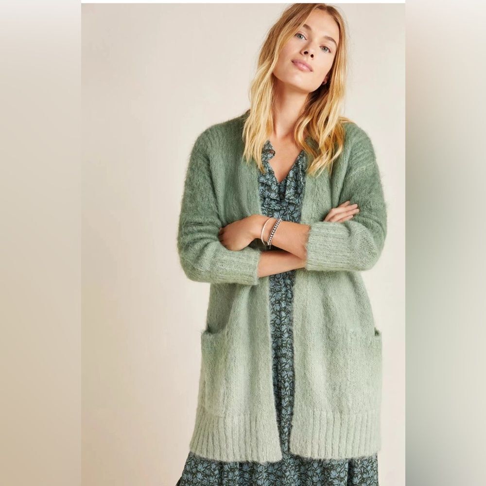 Anthropologie Jenee Dip-Dyed Ombre Cardigan alpaca